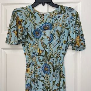 Fourth of July Surf Gypsy Blue Floral High Low Dress